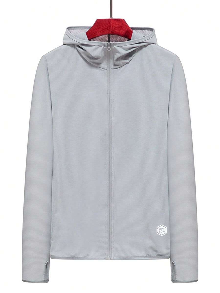 Women Regular Hooded Zipper Front Sun Protection Jacket, Summer