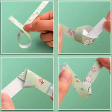 540 Hojas de papel de origami de estrella de la suerte con diseño de conejo de dibujos animados para doblado de papel DIY. Papel especial para doblado de estrella de 5 puntas. Regalo pequeño (color aleatorio de partes) - Multicolor - Ver 6