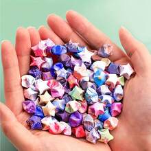540 Hojas de papel de origami de estrella de la suerte con diseño de conejo de dibujos animados para doblado de papel DIY. Papel especial para doblado de estrella de 5 puntas. Regalo pequeño (color aleatorio de partes) - Multicolor - Ver 5