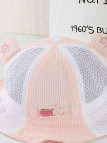 1pc Summer Unisex Baby Cute Bucket Hat With Mesh - Pink - View 5