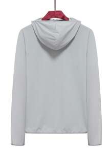 Women Regular Hooded Zipper Front Sun Protection Jacket, Summer