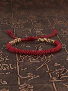 Men Buddhist Bracelet, Adjustable Colorful Rope Bracelet, Lucky Red String Bracelet - Diamond Knot Bracelet - View 16