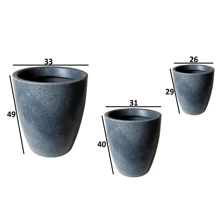 Kit Of 3 Smooth Column Vases Polyethylene Luxury For Home And Garden Decoration - 藍色 - 查看 4