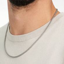 Collar de cadena de trigo de moda para hombre, acero inoxidable, negro, plata y dorado, collar de cadena sencillo para hombre, resistente al agua y no se desvanece, regalo de joyería de moda para hombre, cadena de joyería DIY - collar - Ver 3