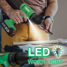 Tegatok Cordless Drill Set, 20V Lithium-Ion Power Drill Set With 28pcs Drill Driver Bits, 3/8"Keyless Chuck, With 20+3 Torque Setting Electric Drill, 2.0Ah Battery, Storage Bag Included