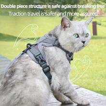 1pc Reflective Strap Design Dog/Cat Harness With 150cm Leash, Breathable Pet Chest Strap Suitable For Cats & Small Dogs Up To 20lbs - Multicolor - View 6