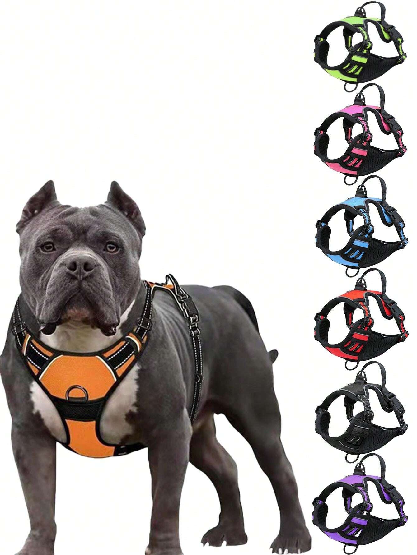 Dog Double Harness Reflective Dog Harness Durable, Breathable And Easy To Wear Perfect For