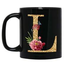 1 件 11 盎司陶瓷咖啡杯，家用厨具，个性化礼物，带有字母 A-Z 作为名字首字母，适合热饮/冷饮，非常适合节日、生日和周年纪念日学校用品返校