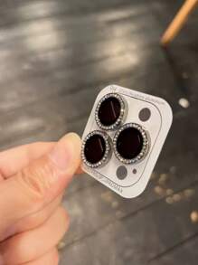 Glitter Colorful Camera Lens Film Compatible With Iphone 15, IPhone 14 Pro Max, IPhone 13, IPhone 12 Pro, IPhone 16 Pro Max, IPhone 11 / 12 Pro Gift For Birthday, Family, Friends Sparkling Crystal, Lens Protector, Phone Accessories - Pink - View 2