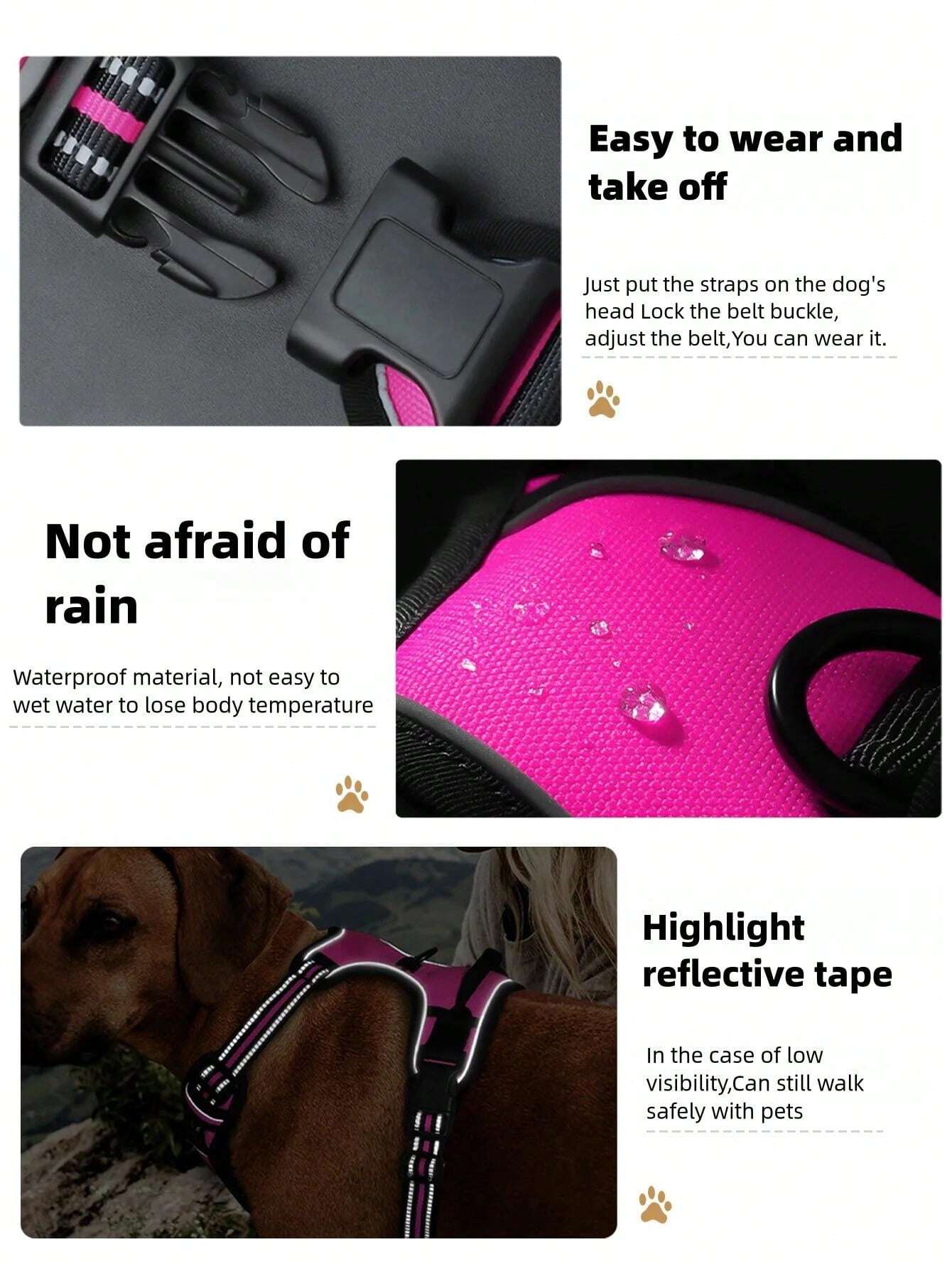 Dog Double Harness Reflective Dog Harness Durable, Breathable And Easy To Wear Perfect For
