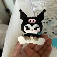 Sanrio Cute Building Blocks Kawaii Melody Cartoon Building Blocks Assembly Toys Birthday Puzzle Doll Gift Decoration Assembly Small Ornaments Desktop Ornaments Decorations (Plug And Insert Building Blocks)
