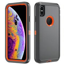 FOGEEK 多层保护防震、防摔、防滑重型保护手机壳（三合一），兼容 16、16 Plus、16 Pro、16 Pro Max、Galaxy 智能手机 - 深灰橙 - 查看 3