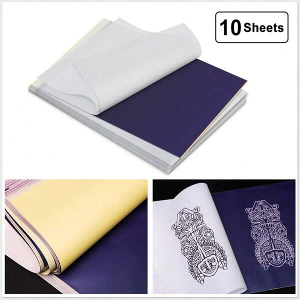 10 Stück A4 Transferpapier mit 4 Schichten Kohle-Thermopapier Schablone Kopierblätter für Transfermaschinen Zubehör