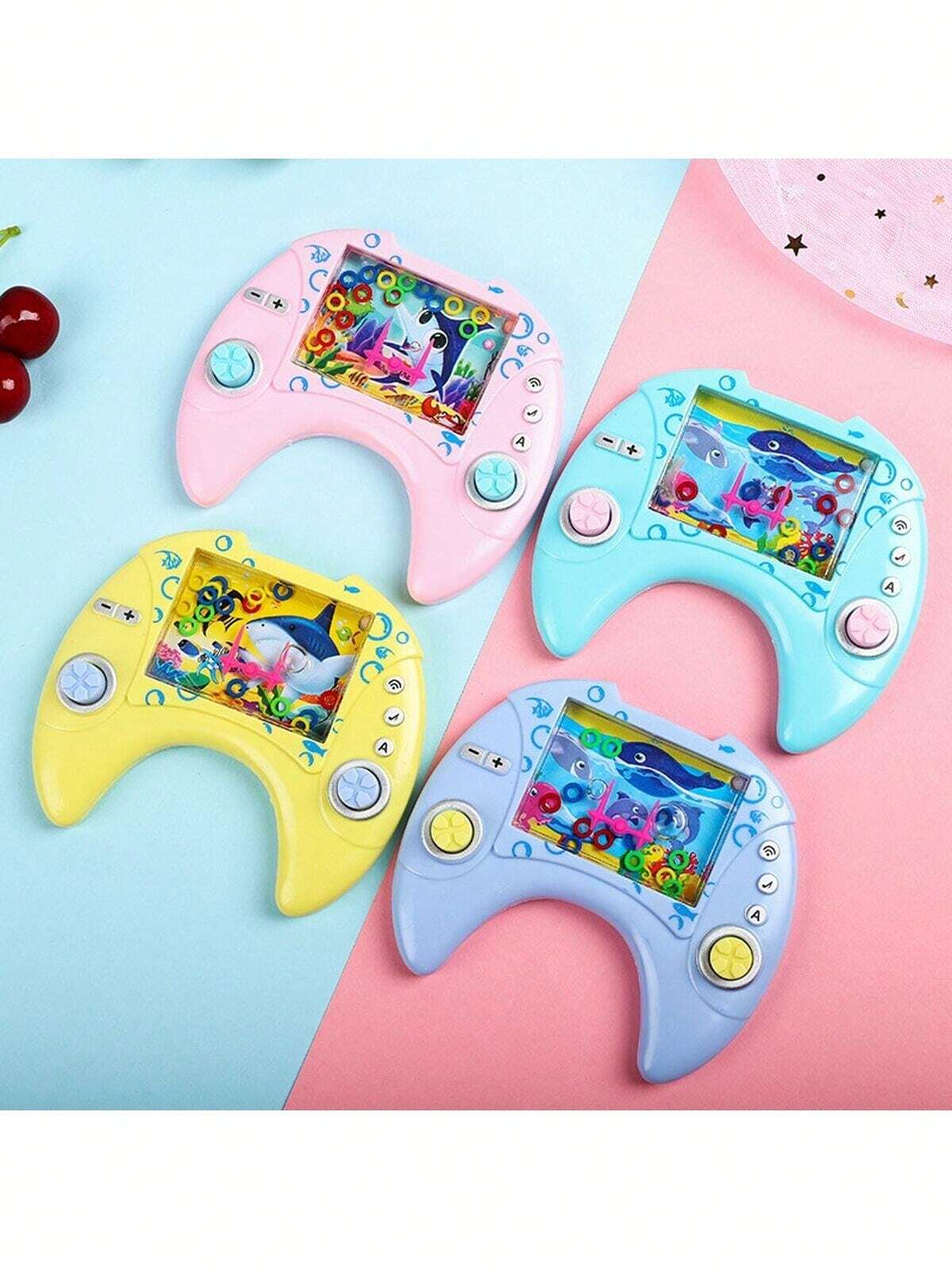 1pc Classic Water Press Bubble Machine Toy With Game Of Ring Toss