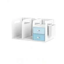 Desktop Organizer Shelf With Drawers For Students, Office Filing And Sorting Rack, Multifunctional Storage Cabinet - White - View 6