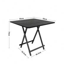 LIVINGANDHOME Living And Home Folding Wooden Dining Table - Black - View 9