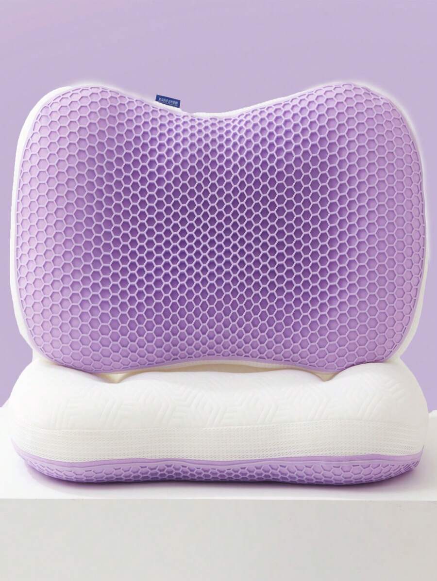 1Pc TPE Pectin Gối mùa hè tạo cảm giác mát lạnh,Sử dụng gối ngủ tổ ong,Gối mềm mại, thoáng khí bảo vệ đốt sống cổ,Hỗ trợ giấc ngủ & Hỗ trợ tốt, Bộ đồ giường - Màu tím - Xem 1