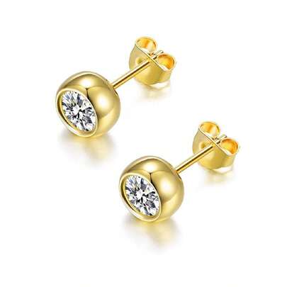 2pcs Delicate Luxury 925 Sterling Silver 0.50ct Moissanite Stud Earrings, Suitable For Women Daily Wear And As Mother's Day Gift