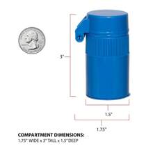 1入組2合1藥丸研磨器，可剪和磨藥丸，維他命，藥片，不銹鋼刀片，可拆卸飲用杯，可攜帶藥盒 - 藍色 - 查看 2