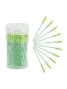 50/100PCS Disposable Eyelash Brush, Mascara Wands Makeup Brushes Applicators Kits For Eyelash Extensions And Eyebrow Brush With Container