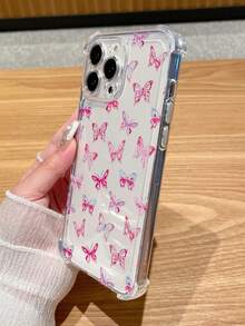 One TPU Soft Case With Four Anti-Fall Reinforced Corners And Butterfly Print, Compatible With IPhone 11 12 13 14 Pro Max, XR, 15 15PRO 15PROMAX And Samsung Series