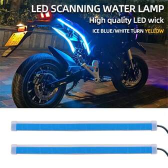 2 pièces Lumière de clignotant de moto, feux de jour à LED, feu arrière, DRL, bande de décoration imperméable, feux de freinage de moto en mouvement