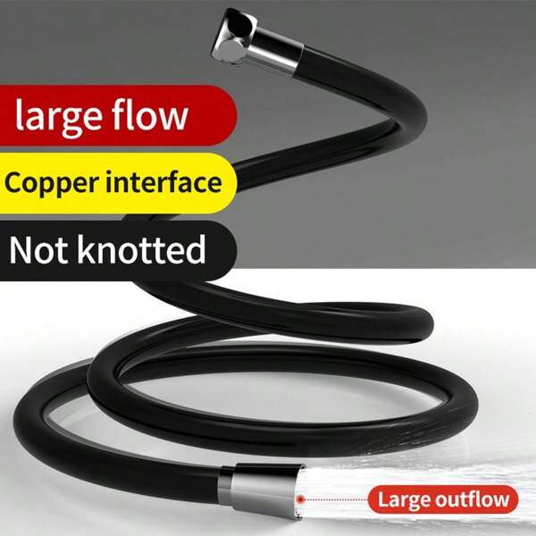 360 Degrees Rotatable Silicone Shower Hose, Bathroom Universal G1/2 Faucet Hose, Shower Extension Hose, Flexible Water Tube Home Bathroom Decor Summer Bathroom Accessories