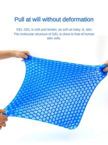 1 件装凝胶座垫，四季皆宜，透气冰垫，蜂窝设计汽车座椅软冰垫，适用于办公椅和家用凳子，凉爽座垫 - 藍色 - 查看 5