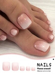 Obtenga este encantador conjunto de 24 cubiertas de uñas cortas cuadradas de color blanco con una gradación de tonos rosados con efecto de degradado, de moda y simples. Vienen con tiras de gelatina y frotamiento y brindan cobertura completa. Adecuado para fiestas, eventos de baile o uso diario. Uñas postizas - Suministros para uñas. uñas falsas uña falsa uña acrílica