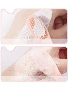 Một bàn chải làm sạch ngón tay bằng silicon, sữa rửa mặt có lông mềm với bàn chải mềm, thích hợp để làm sạch da - Nhiều màu - Xem 8
