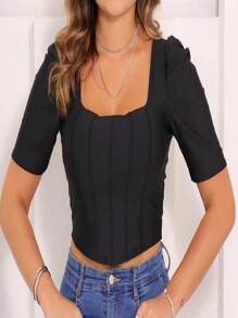 Women Tops - 黑色 - 查看 1