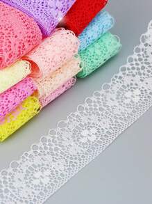 10yds/gói Ren Trắng Hoa Nơ Gói Quà Trang Trí Đám Cưới, Quần Áo & Nhà Dệt Phụ Kiện - trắng - Xem 5