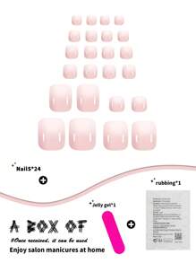 Obtenga este encantador conjunto de 24 cubiertas de uñas cortas cuadradas de color blanco con una gradación de tonos rosados con efecto de degradado, de moda y simples. Vienen con tiras de gelatina y frotamiento y brindan cobertura completa. Adecuado para fiestas, eventos de baile o uso diario. Uñas postizas - Suministros para uñas. uñas falsas uña falsa uña acrílica