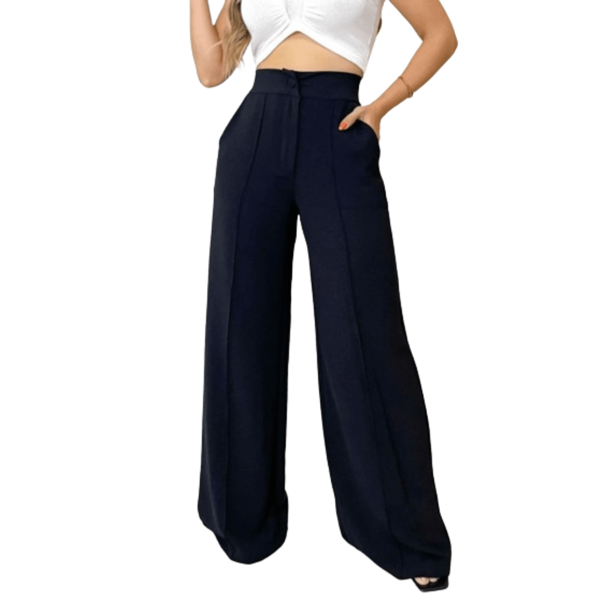 Calça Feminina Pantalona Wide Leg Alfaiataria Social Moda