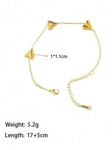 1pc Stainless Steel Mother's Day Valentine's Day Sweet Heart Tassel Necklace With Unconventional Design Heart Charm Bracelet Titanium Steel Jewelry Set, Suitable For Girls, Ladies, Daily Wear And Party Valentines,Mom,Mother,Mother's Day,Gift