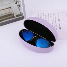 1 件耐用皮革便携式太阳镜盒，简约时尚，男女皆宜 - 多色 - 查看 3