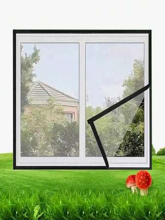 Mosquito Proof Window Screen, Self-Adhesive Screen Curtain, Household Non Perforated Screen Net, Simple Curtain, Screen Window, Transparent Bedroom Sliding