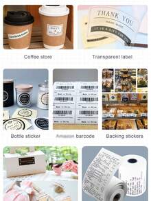 Máy in nhiệt nhãn không mực mini màu xanh đi kèm với một cuộn giấy nhãn khoảng cách màu trắng 40 * 30 mm, Máy tạo nhãn kết nối không dây cầm tay di động Ứng dụng di động được điều chỉnh cho Android và iOS - Màu xanh lam - Xem 11