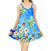 LA LEELA LA LEELA Women's Vacy Vacay Beach Summer Vacy Beachwear Dress Honeymoon Nightshirts Mini Slip Nighty