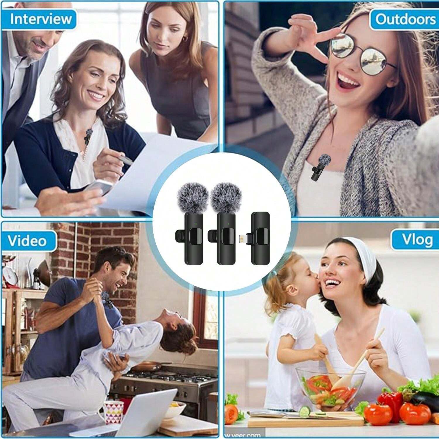 Micrófono De Solapa Inalámbrico DOKI Q8 Para IPhone - Plug & Play, Cancelación De Ruido, Alcance 20m