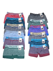 Paquete De 12 Piezas, Boxer Juvenil, Microfibra, Tallas 8 a 12 Años (Se Envian En Colores y Modelos Al Azar)