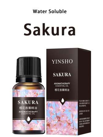 10 ml Sakura Aromaterapi eterisk olja, vattenlöslig aromaterapi Refill, lindrar trötthet, fräschar upp luften