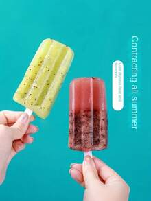 3pcs, Popsicle Molds, 4-Cavity Homemade Ice Cream Mold For DIY Ice Popsicle Making, Creative Ice Pop Box For Kids, Summer Kitchen Utensil, Kitchen Supplies, Kitchen Accessories, Home Kitchen Tools - White - View 3