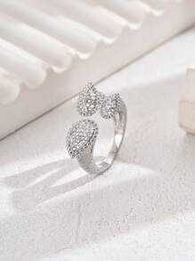 1 只復古豪華壁龕設計高級流蘇形扭轉鏈戒指，水滴細節，派對和假期配件禮物