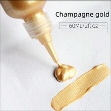 1 pieza Pintura acrílica metálica de 60ML/2fl Oz, para pintura DIY, manualidades en madera, vidrio, porcelana, no se desvanece, suministros de arte para artistas y adultos Vuelta a la escuela, Día de la Madre, regalo para mamá