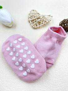 5pairspack Girls Heart Anti-Slip Floor Socks, Boys Comfortable Breathable Socks, Newborn Baby Cute Boat Socks, Suitable For All Seasons