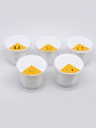 1 rollo de hilo opcional de 0.5-1.0mm, duradero y transparente de cordón elástico de cristal artificial para hacer pulseras y ensartado de cuentas DIY
