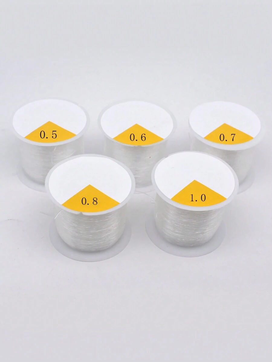 1 rolo de cordão elástico de cristal artificial transparente durável opção de fio 0,5-1,0mm para enfiar contas de pulseira DIY - Claro - Ver 1