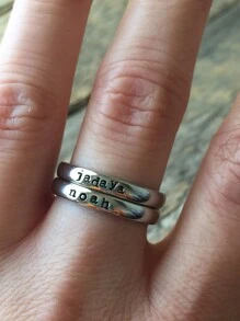 1 Pc S925 Sterling Silver Minimalist Charm Customizable Ring For Women And Couples Fine Jewelry Gift Valentine's Day Gift Birthday Gift