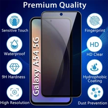 3Pcs Anti-Spy Tempered Glass Compatible With Samsung Galaxy A10 A20 A30S A50 A15 A35 A55 A05 A14 A34 A54 A12 A13 A23 A22 A32 A52S A53 A33 A51 A71 A72 A73 A31 A02 A03S A04S A05S M32 M23 4G S20 S21 S23 FE 5G Privacy Screen Protector Glass Protective Film Full Coverage,Easy Install High-Definition Clear,Bubble-Free Anti-Spy Screen Protector Privacy Glass Film Privacy Anti Fingerprint Gift For Birthday/Easter/Presidents Day/Christmas//Family/Friends/Boy/Girlfriend - Clear - View 4